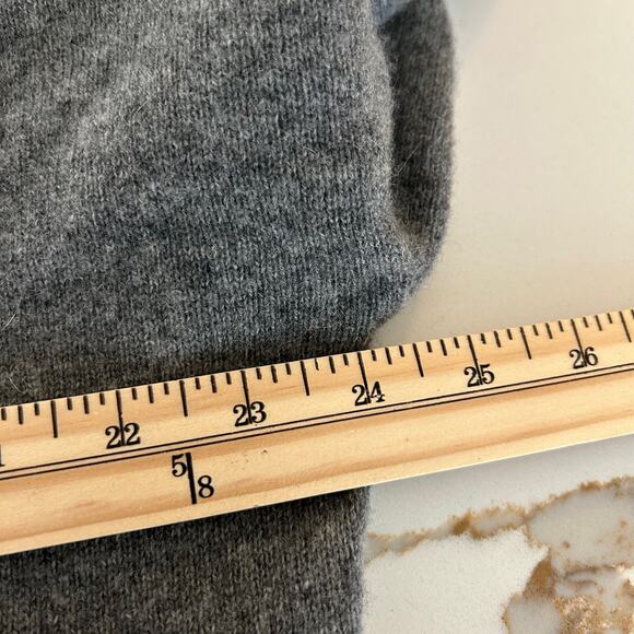 Crush Sweater Hoodie 100% Cashmere Pullover Cropped Grey Luxury - Picture 10 of 11